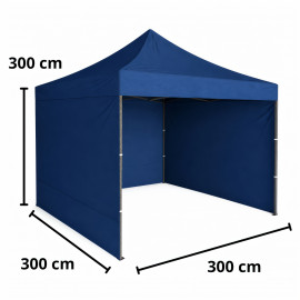 Party stan nožnicový s bočnými stenami 3x3m modrý