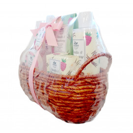 Darčekový kôš pre ženy Bath Sensation vanilka a malina 7v1