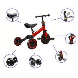  Detská multifunčná trojkolka 3v1 červená