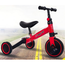  Detská multifunčná trojkolka 3v1 červená