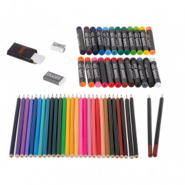 Veľká sada na kreslenie v kufríku 145 ks