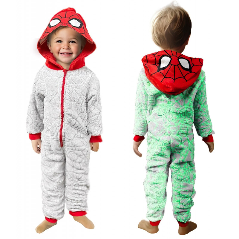 Detské svietiace pyžamo Spiderman so sieťou 110-116 M