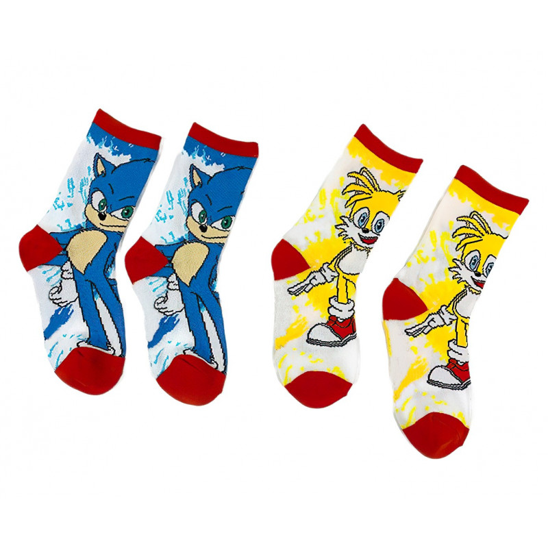 Detské ponožky Ježko Sonic a Líška Tails 5-8 rokov 2 páry