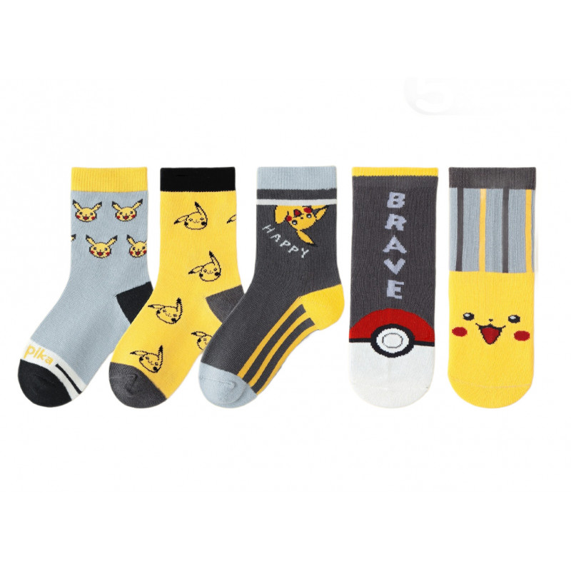 Detské ponožky Pokémon Pikachu a pokébal 3-5 rokov 5 párov Detské ponožky Pokémon Pikachu a pokébal 3-5 rokov 5 párov