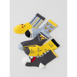 Detské ponožky Pokémon Pikachu a pokébal 3-5 rokov 5 párov Detské ponožky Pokémon Pikachu a pokébal 3-5 rokov 5 párov