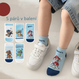 Detské ponožky Tlapková patrola Kamaráti 5-8 rokov 5 párov