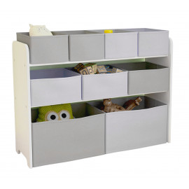 Organizér na hračky bielo-sivý