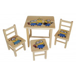 Detský stôl s tromi stoličkami Wood Mimoni