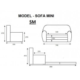 Detská rozkladacia mini pohovka Lesné zvieratká