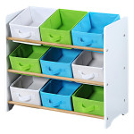 Organizer na hračky biely s farebnými boxami Organizer na hračky biely s farebnými boxami