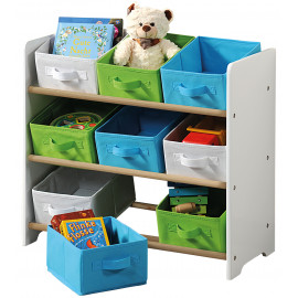 Organizer na hračky biely s farebnými boxami
