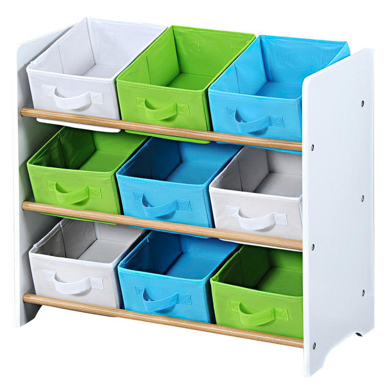 Organizer na hračky biely s farebnými boxami