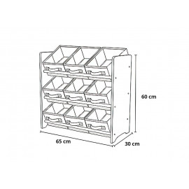 Organizér na hračky ružovo-sivý Organizér na hračky ružovo-sivý