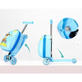 Detský cestovný kufor s kolobežkou 2v1