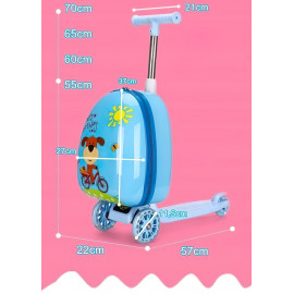 Detský cestovný kufor s kolobežkou 2v1