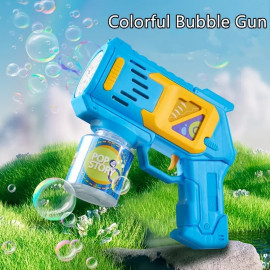 Automatická pištoľ na bubliny modrá s náplňou
