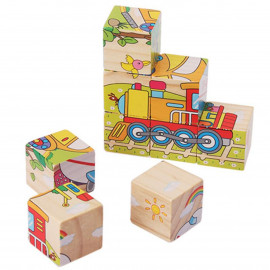 Drevené obrázkové kocky Dopravné prostriedky Drevené obrázkové kocky Dopravné prostriedky