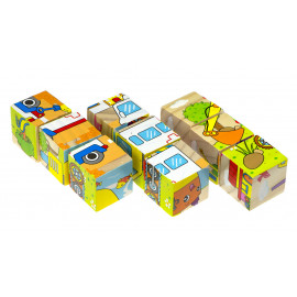 Drevené obrázkové kocky Dopravné prostriedky Drevené obrázkové kocky Dopravné prostriedky