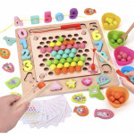 Montessori multifunkčná drevená vkladačka 3v1