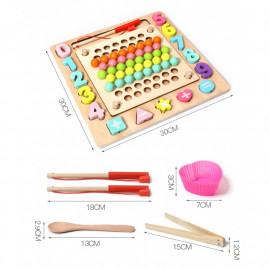 Montessori multifunkčná drevená vkladačka 3v1