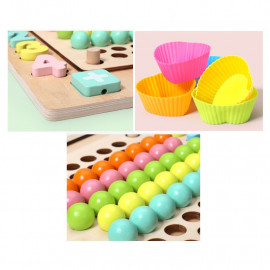 Montessori multifunkčná drevená vkladačka 3v1