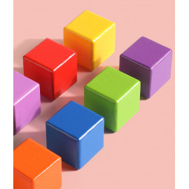 Drevené farebné kocky 72 kusov Drevené farebné kocky 72 kusov