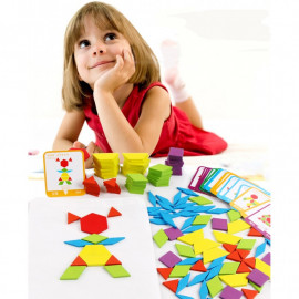 Drevená montessori mozaika 130 dielikov