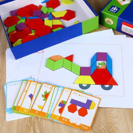 Drevená montessori mozaika 130 dielikov