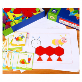 Drevená montessori mozaika 130 dielikov