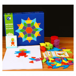 Drevená montessori mozaika 130 dielikov