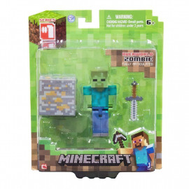 Figúrka Minecraft Zombie Steve s príslušenstvom 7cm
