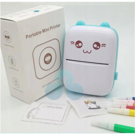 Prenosná bluetooth termotlačiareň Mačička modrá C9