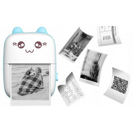 Prenosná bluetooth termotlačiareň Mačička modrá C9