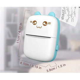 Prenosná bluetooth termotlačiareň Mačička modrá C9