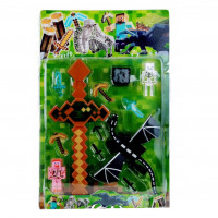 Kolekcia figúrok Minecraft Meč a Ender dragon s doplnkami 12ks