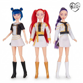 Súprava figúrok Demon Hunters K-pop Spievajúce Glamour 3ks 30 cm