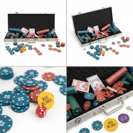 Poker sada v kufríku Exclusive 500 žetónov + karty + kocky