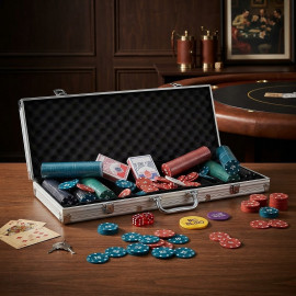 Poker sada v kufríku Exclusive 500 žetónov + karty + kocky