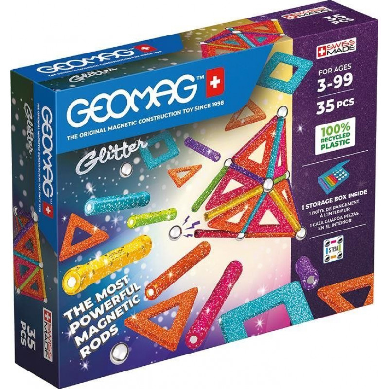 Magnetická stavebnica Geomag trblietavá 35ks Magnetická stavebnica Geomag trblietavá 35ks
