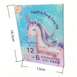 Detská kozmetická paleta Glitter Unicorn so zrkadielkom