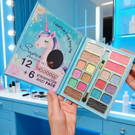 Detská kozmetická paleta Glitter Unicorn so zrkadielkom