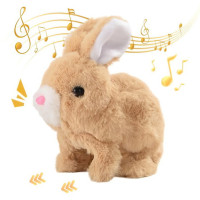 Interaktívna plyšová hračka Zajačik chodiaci so zvukom 18cm