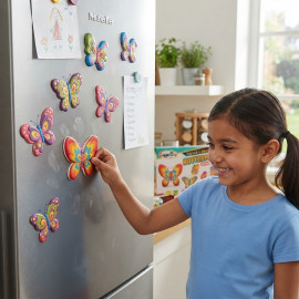 Kreatívna sadrová sada DIY Motýliky - magnety na chladničku