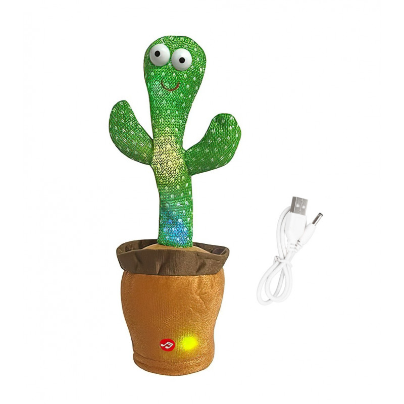 Interaktívna plyšová hračka Kaktus spievajúci tancujúci USB 34cm