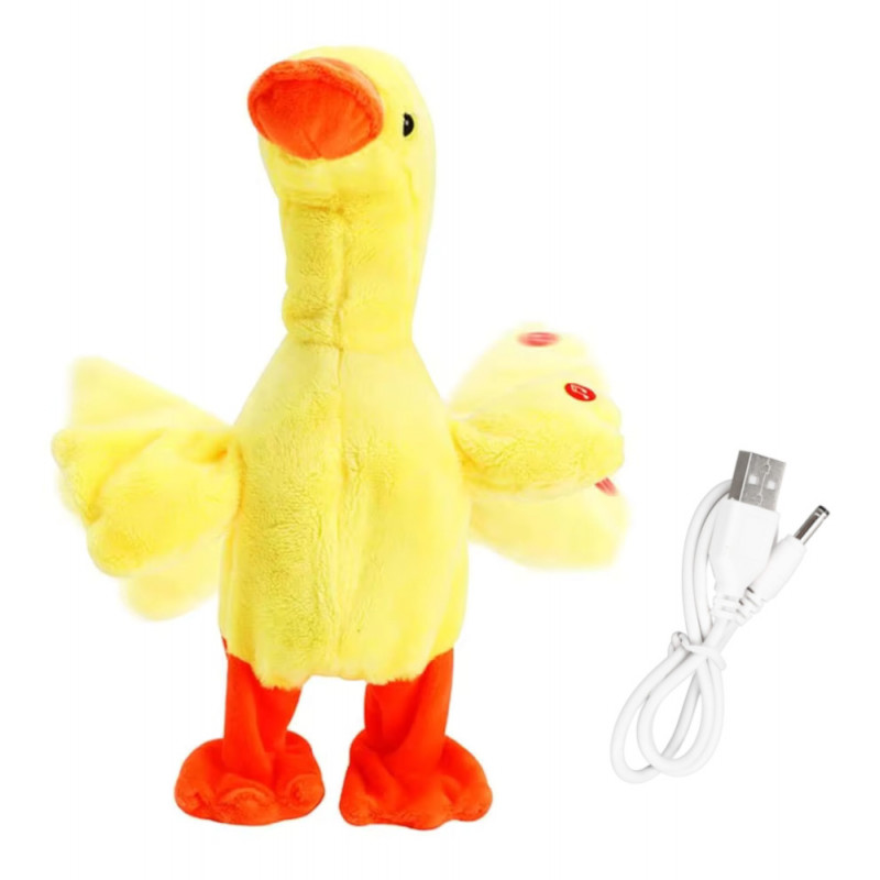 Interaktívna plyšová hračka Kačka spievajúca chodiaca USB 35cm