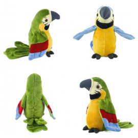 Interaktívna plyšová hračka Papagáj opakujúci mávajúci 21cm