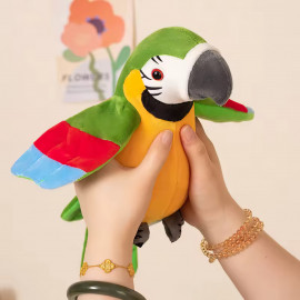 Interaktívna plyšová hračka Papagáj opakujúci mávajúci 21cm