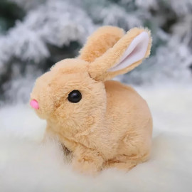 Interaktívna plyšová hračka Zajačik chodiaci so zvukom 18cm