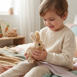 Interaktívna plyšová hračka Zajačik chodiaci so zvukom 18cm