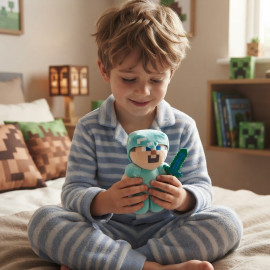 Plyšová hračka Minecraft Steve diamantový 21cm